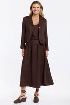 365 DAYS Marion Linen Skirt - Chocolate, supplier photo 5