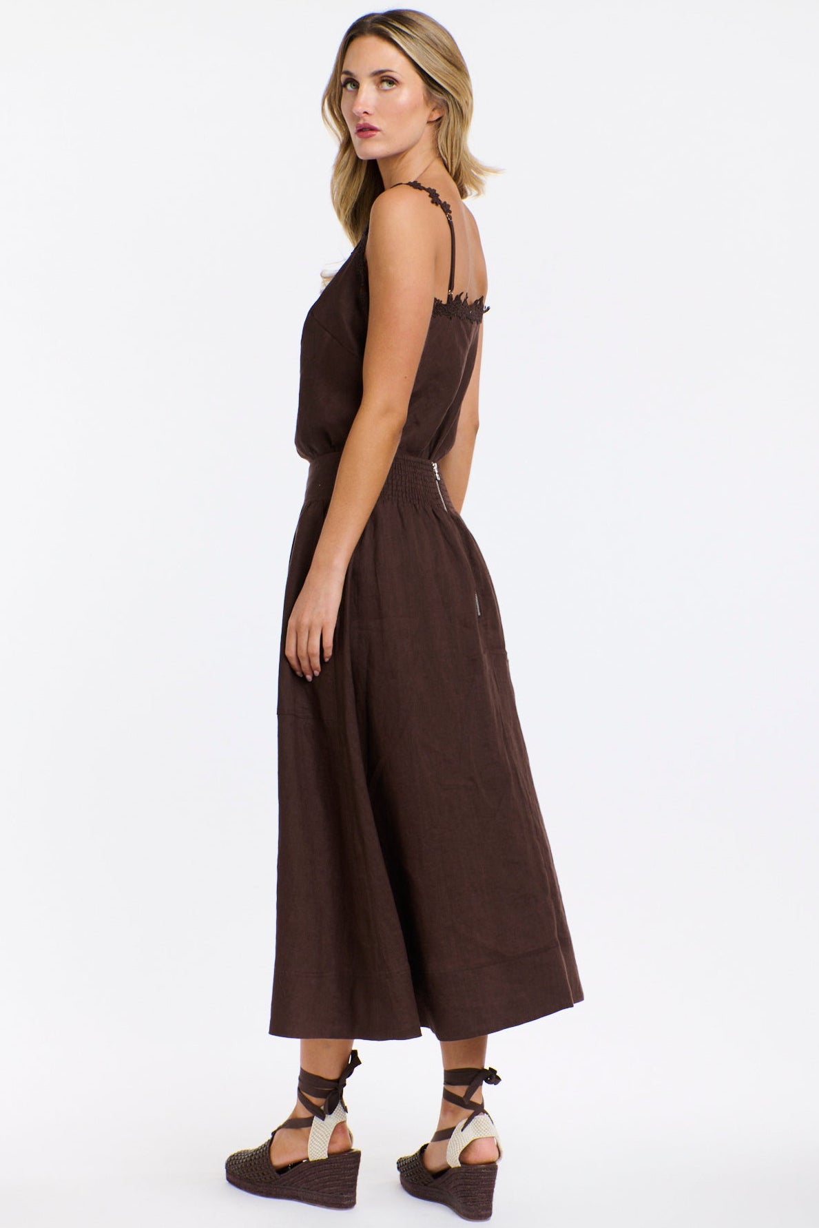 365 DAYS Marion Linen Skirt - Chocolate, supplier photo 6