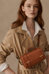 Margot Leather Clutch - Camel