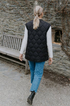 MOKE Neve Quilted Vest - Black - Magpie Style