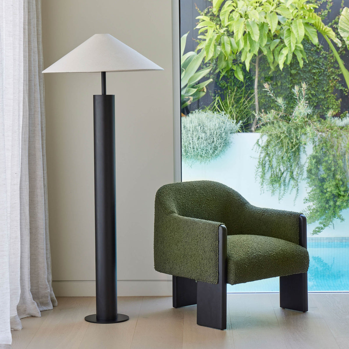 Elan Floor Lamp - Black & Natural - 5