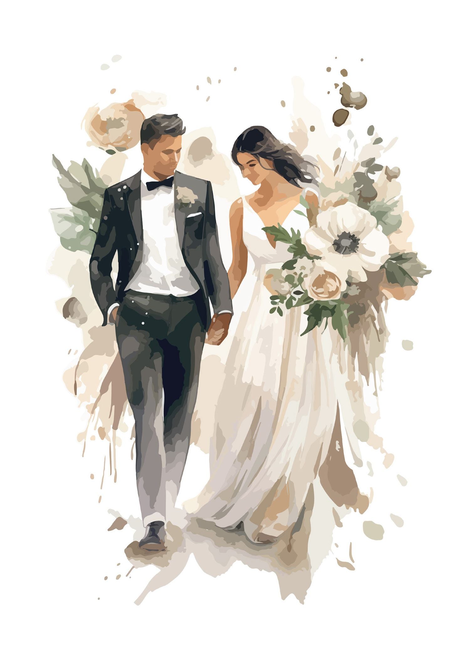 Card - Wedding Watercolour - Nuovo F8 original