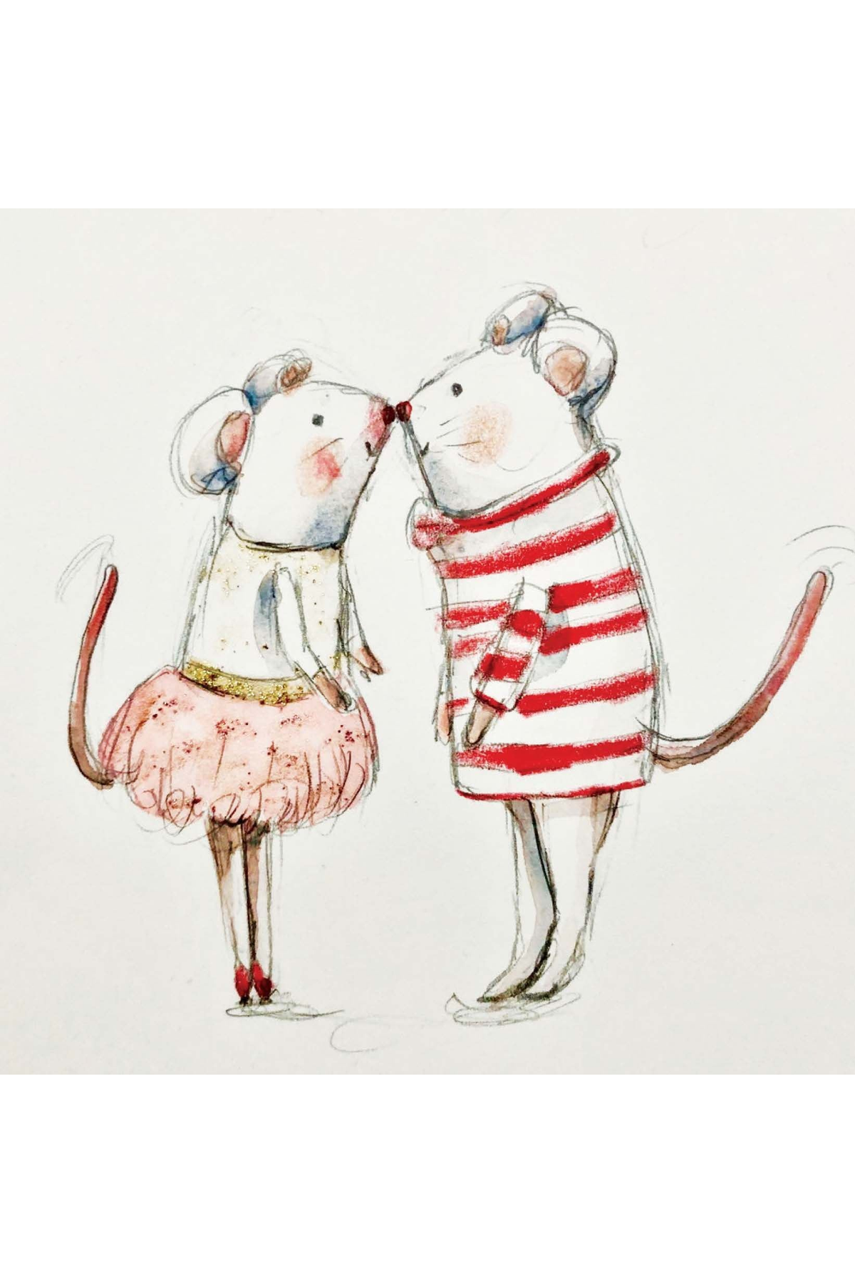 Card - Kissing Mice - complete artwork