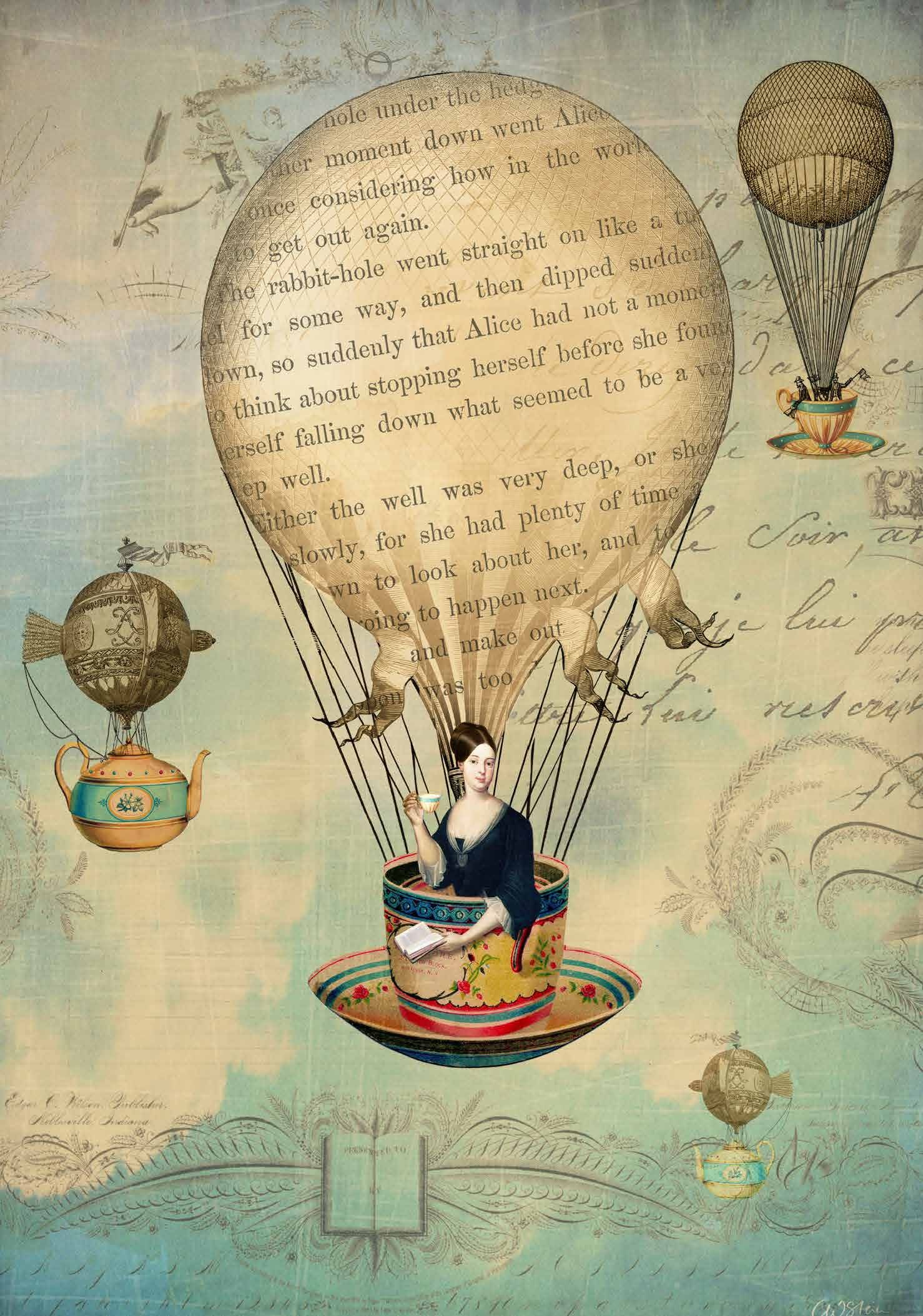 Card - Tea Balloon - original artwork