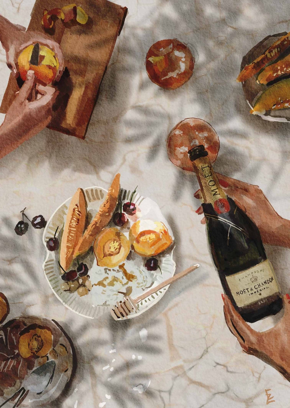 Card - Champagne Brunch - original artwork