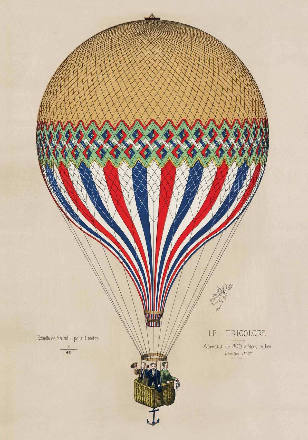 Card - Antique Air Balloon - original artwork