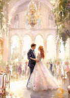 Card - Dancing Bride & Groom - original artwork