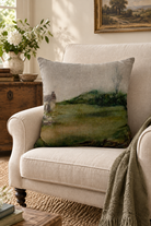 Otago Stone Cottage Linen Cushion styled in country chair