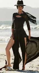 PAULA RYAN Fine Mesh Wrap Palazzo Pants - Paula Ryan