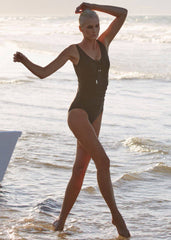 PAULA RYAN Lace Up Front Swimsuit