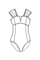 PAULA RYAN Mesh Shoulder Swimsuit - Paula Ryan