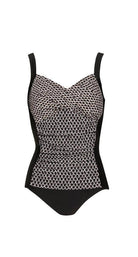 PAULA RYAN Crossover Ruched Print Swimsuit - Paula Ryan