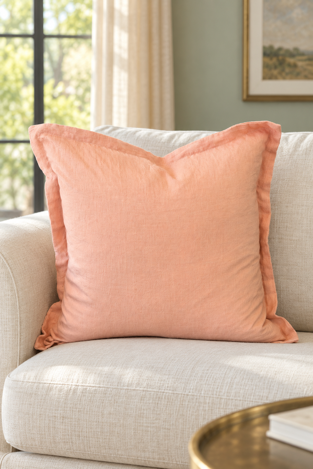 Cove Linen Cushion - Pink