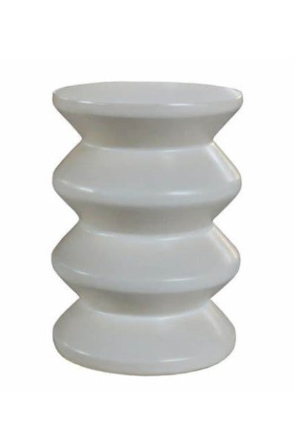 Torano Stool - Glazed White