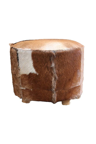 Billie Ottoman - Brown & White