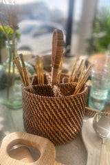 Light Natural Rattan Cutlery Holder