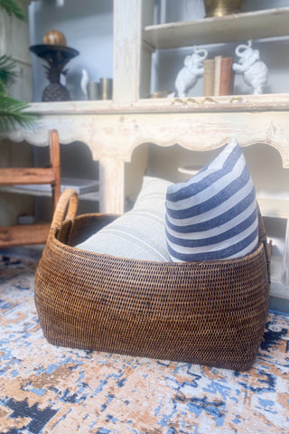 Rattan Family Basket with Handles