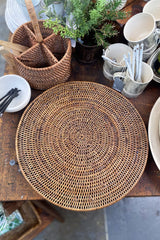 Large Rattan Placemat Round 40cm