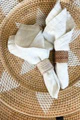 Cayman White Rattan Napkin Ring