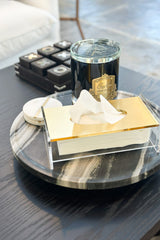 Clear Gold Top Tissue Box