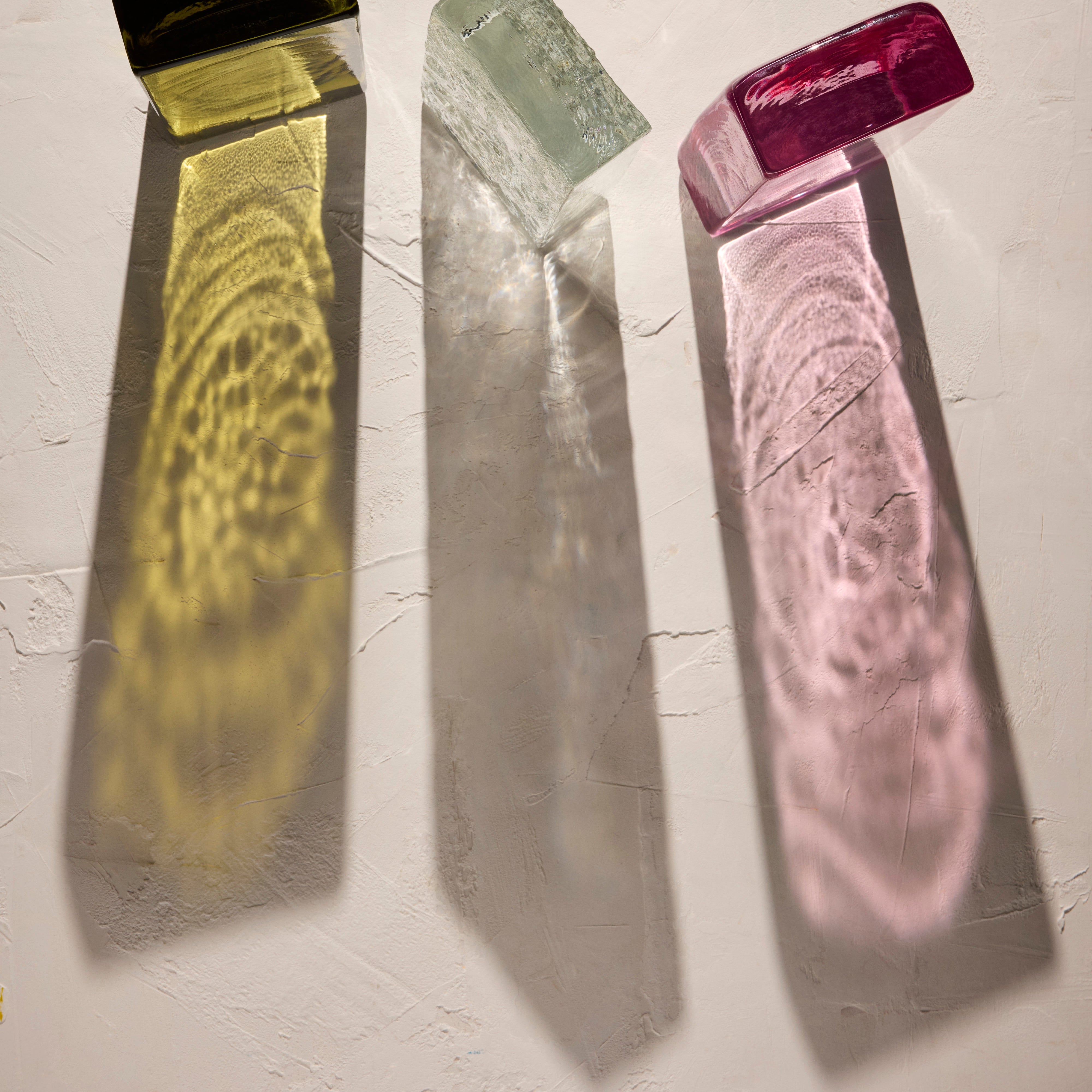 Bernard Glass Brick Sculpture - Pink - 4