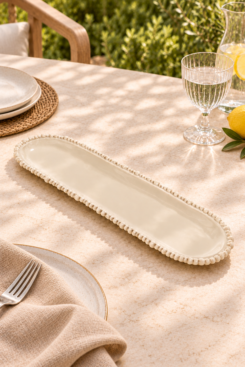 Sand Narrow Platter – Pearl Melamine - Magpie Style