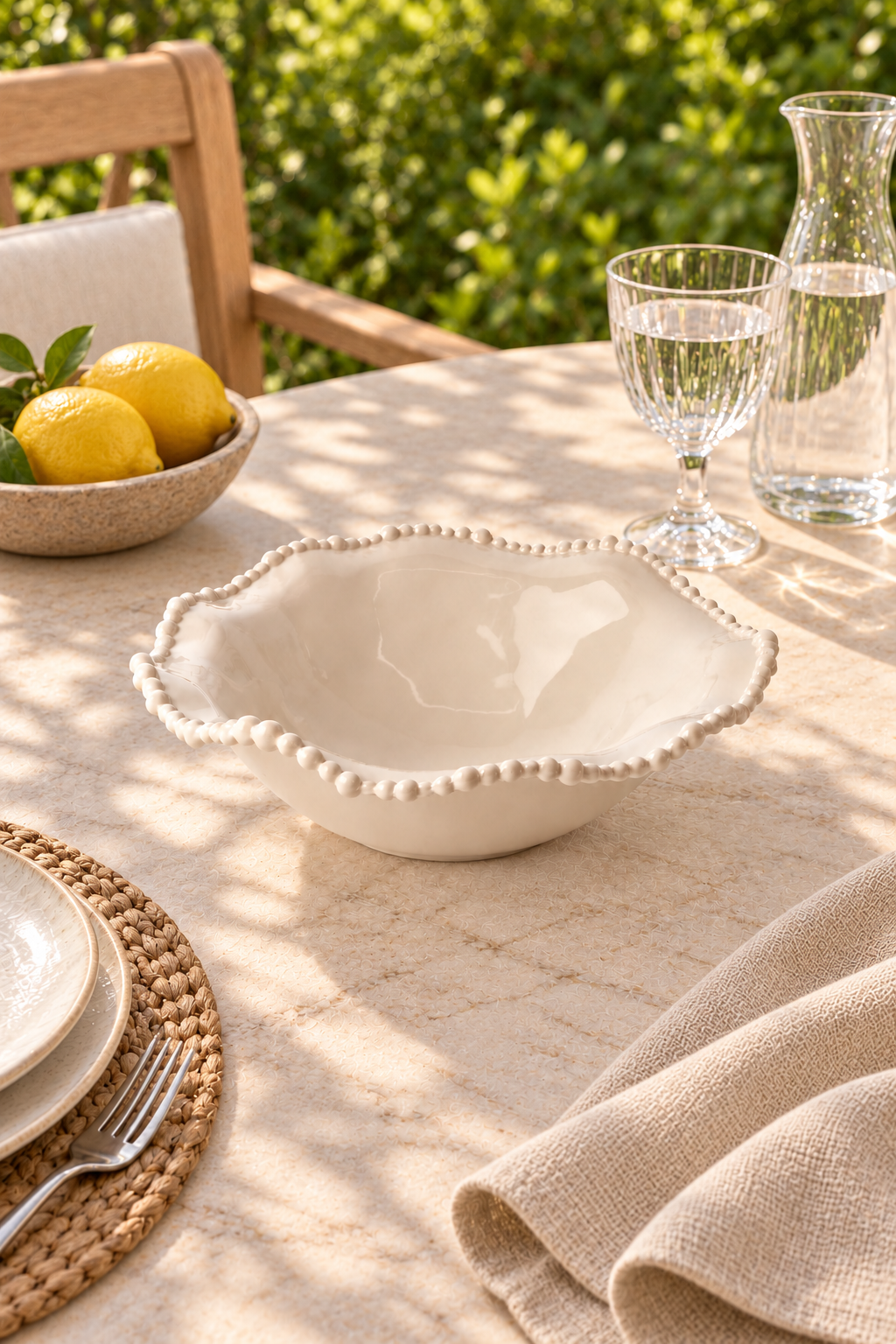 Sand Wobbly Salad Bowl – Pearl Melamine - Magpie Style