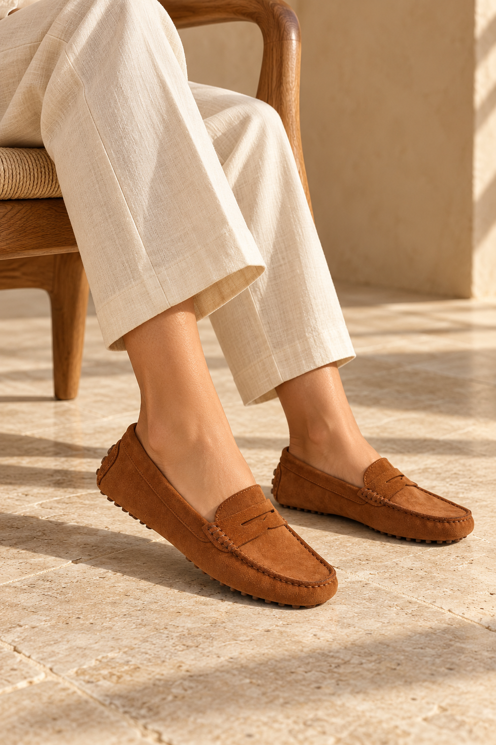 KATHRYN WILSON Avery Loafer - Tan Suede - Magpie Style