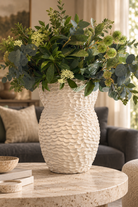Large Cream Textured Ceramic Vase - Magpie Style