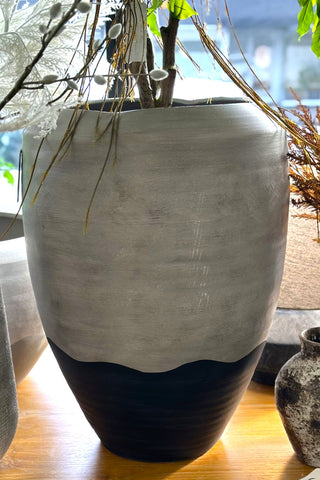 Hudson Pot Large - Navy Blue & Grey