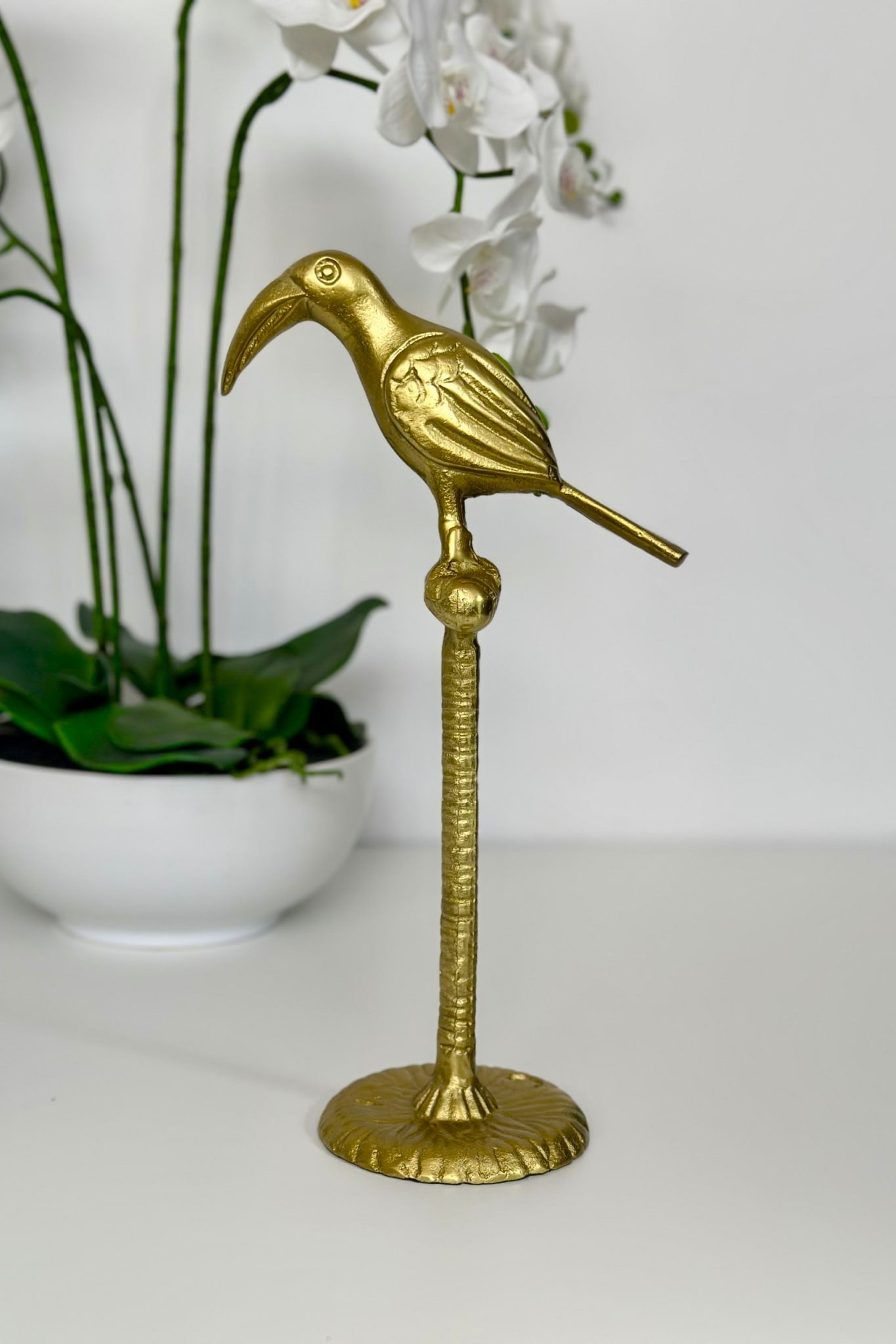 Toucan on Stand - Iron w Brass Finish - Magpie Style