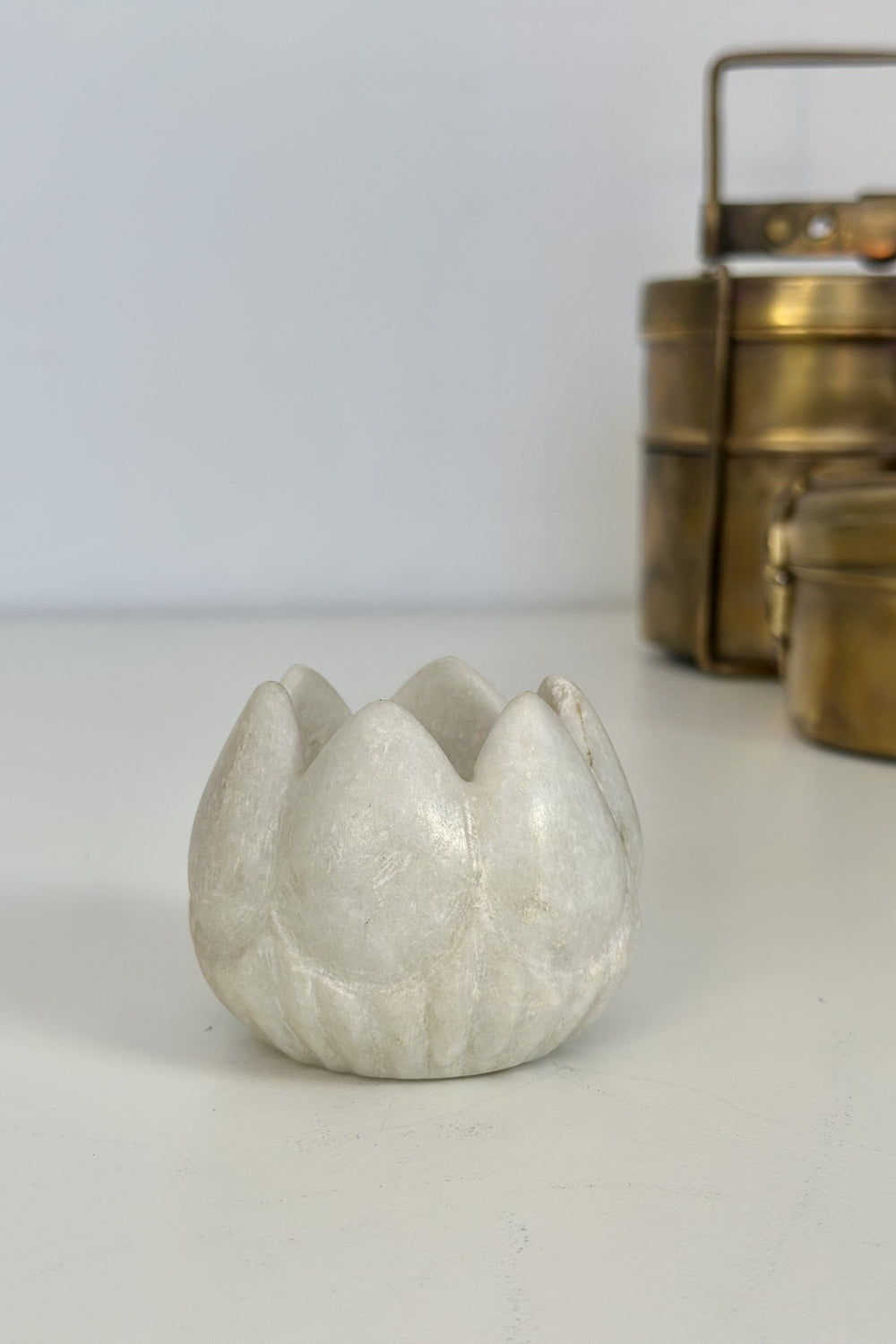 Marble Frangipani Votive Tealight Candle Holder - Small