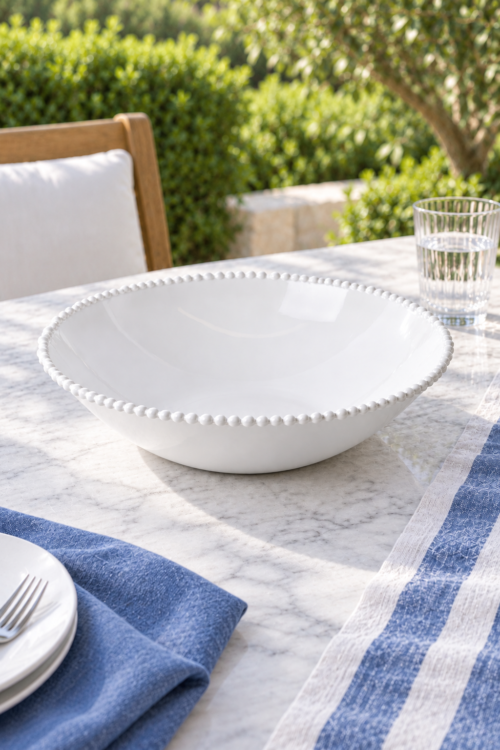 White Large Tapered Bowl - Pearl Melamine