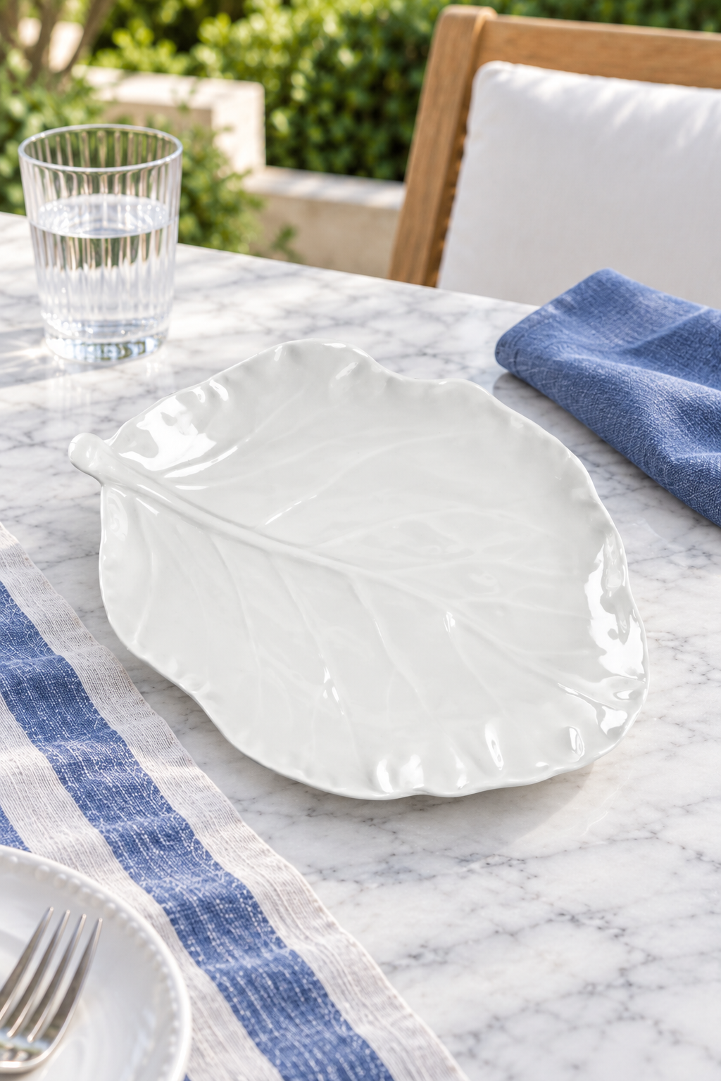 White Stemmed Platter – Cabbage Melamine - Magpie Style