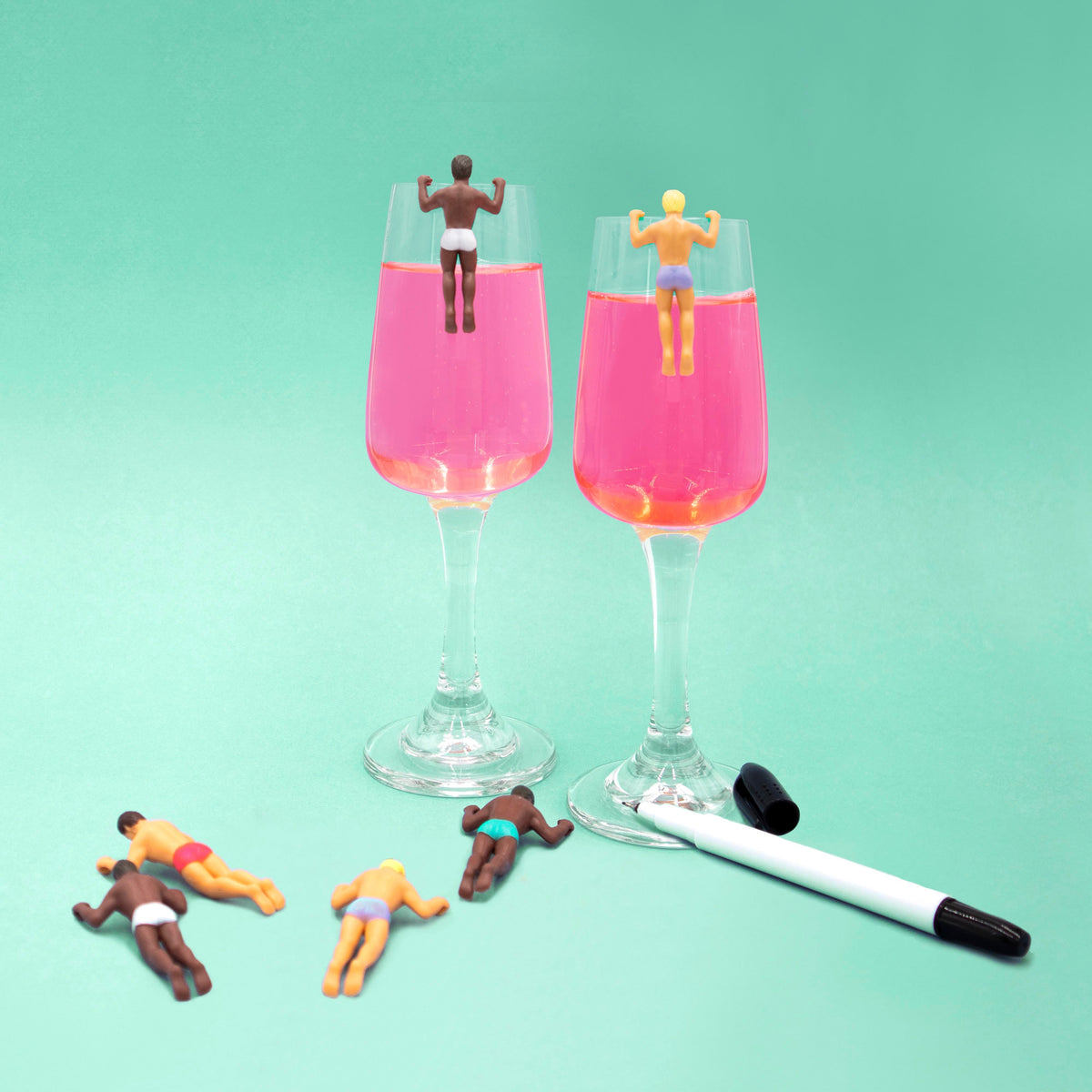 Hunky Buddies Party Pack Drink Markers - Set of 12 - 5