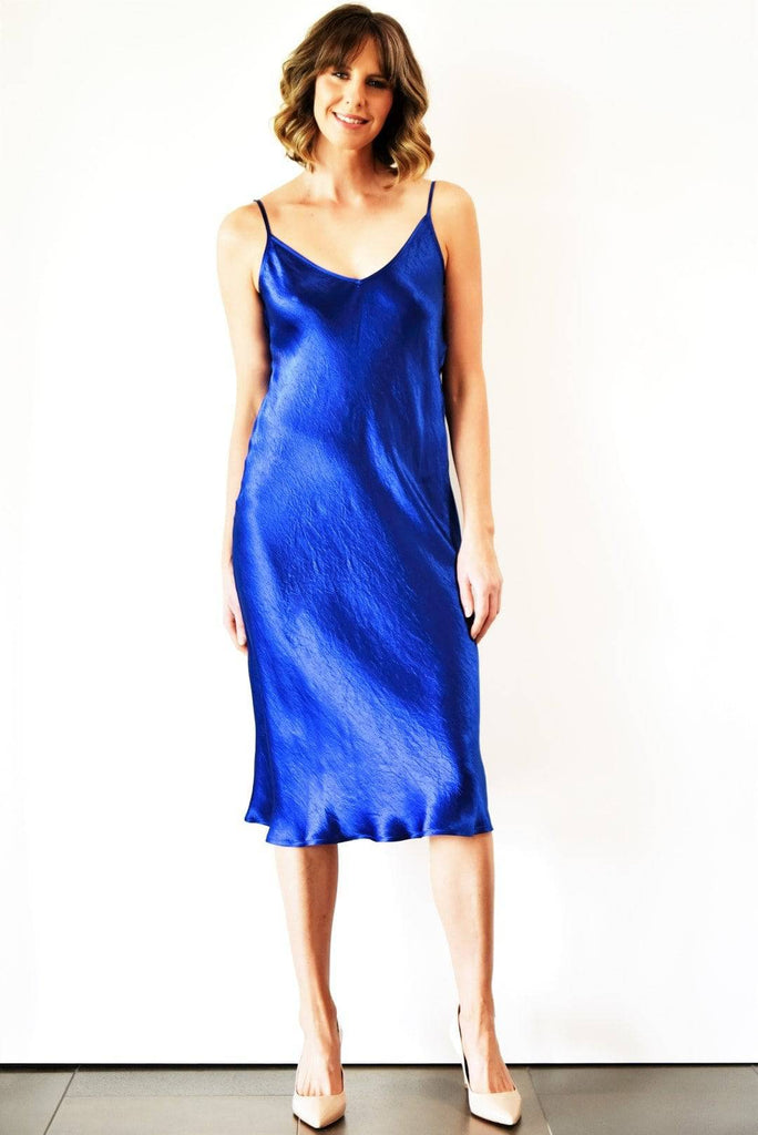 SHJARK Sardinia Slip Dress - Cobalt Blue - Magpie Style