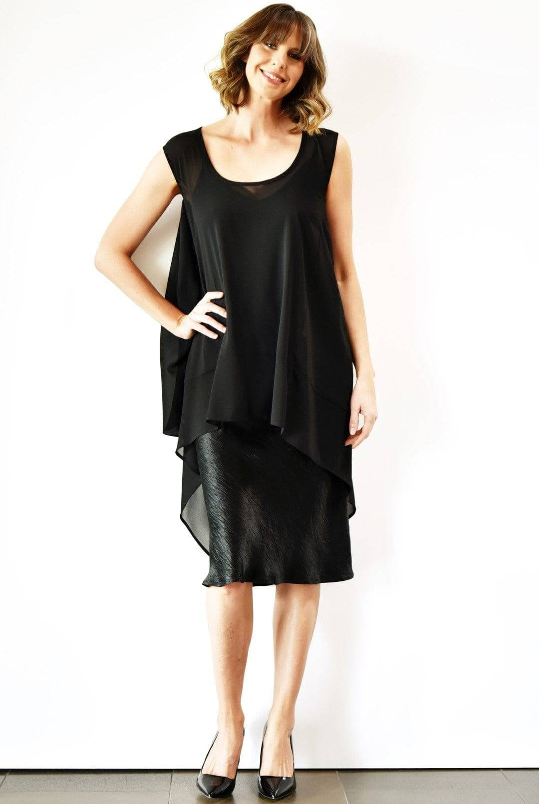 SHJARK Sardinia Slip Dress - Black - Magpie Style