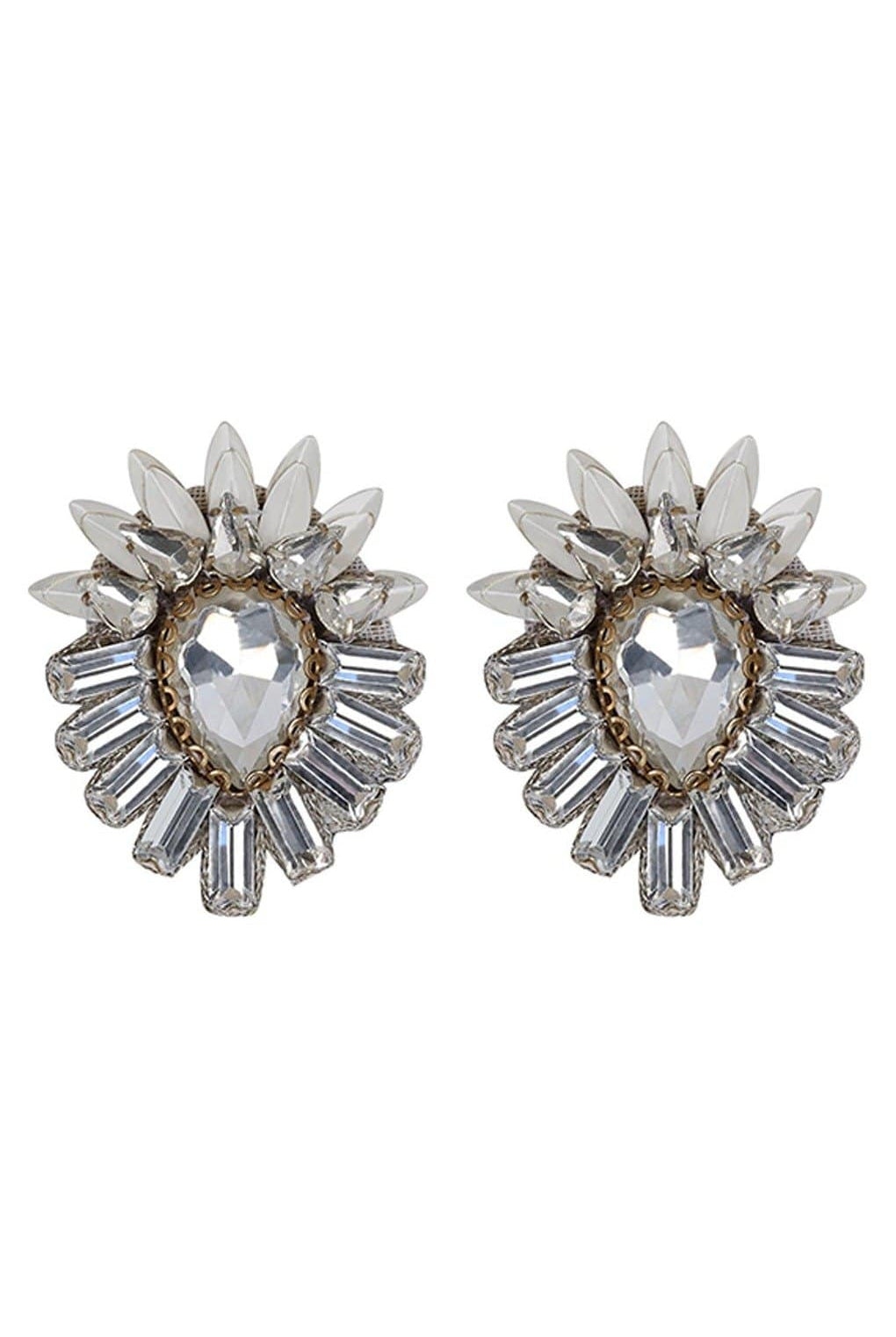 DEEPA GURNANI Aryanna Clip-On Earring - Silver - Magpie Style