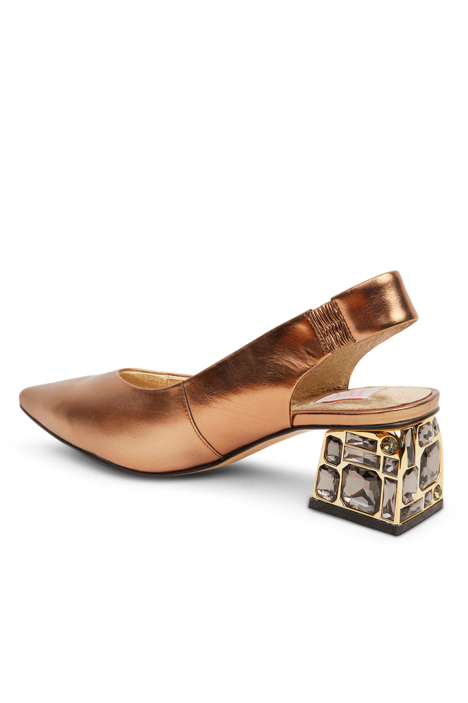 KATHRYN WILSON Jade Slingback - Bronze Calf with Jewels - Kathryn Wilson - [product type] - Magpie Style