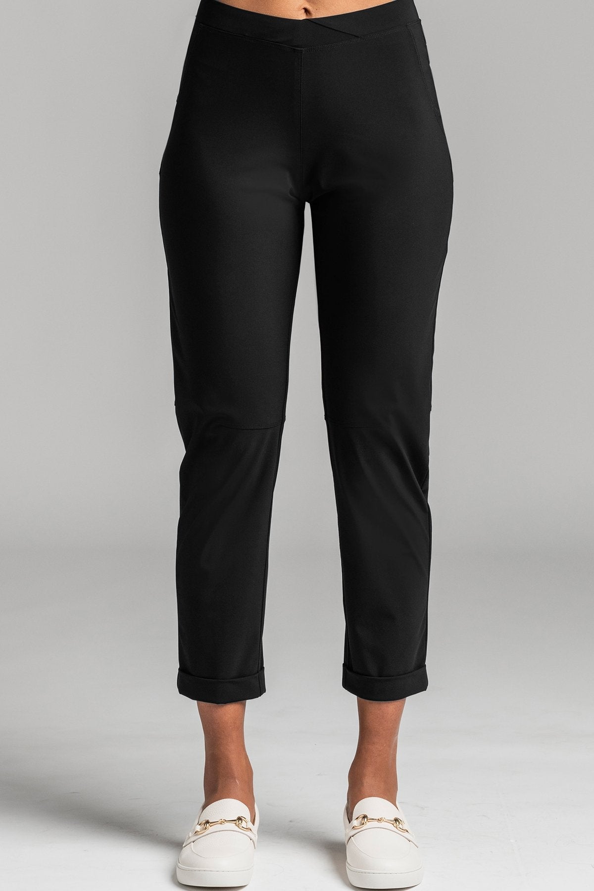 PAULA RYAN ESSENTIALS Waisted Cigarette Pant - Microjersey
