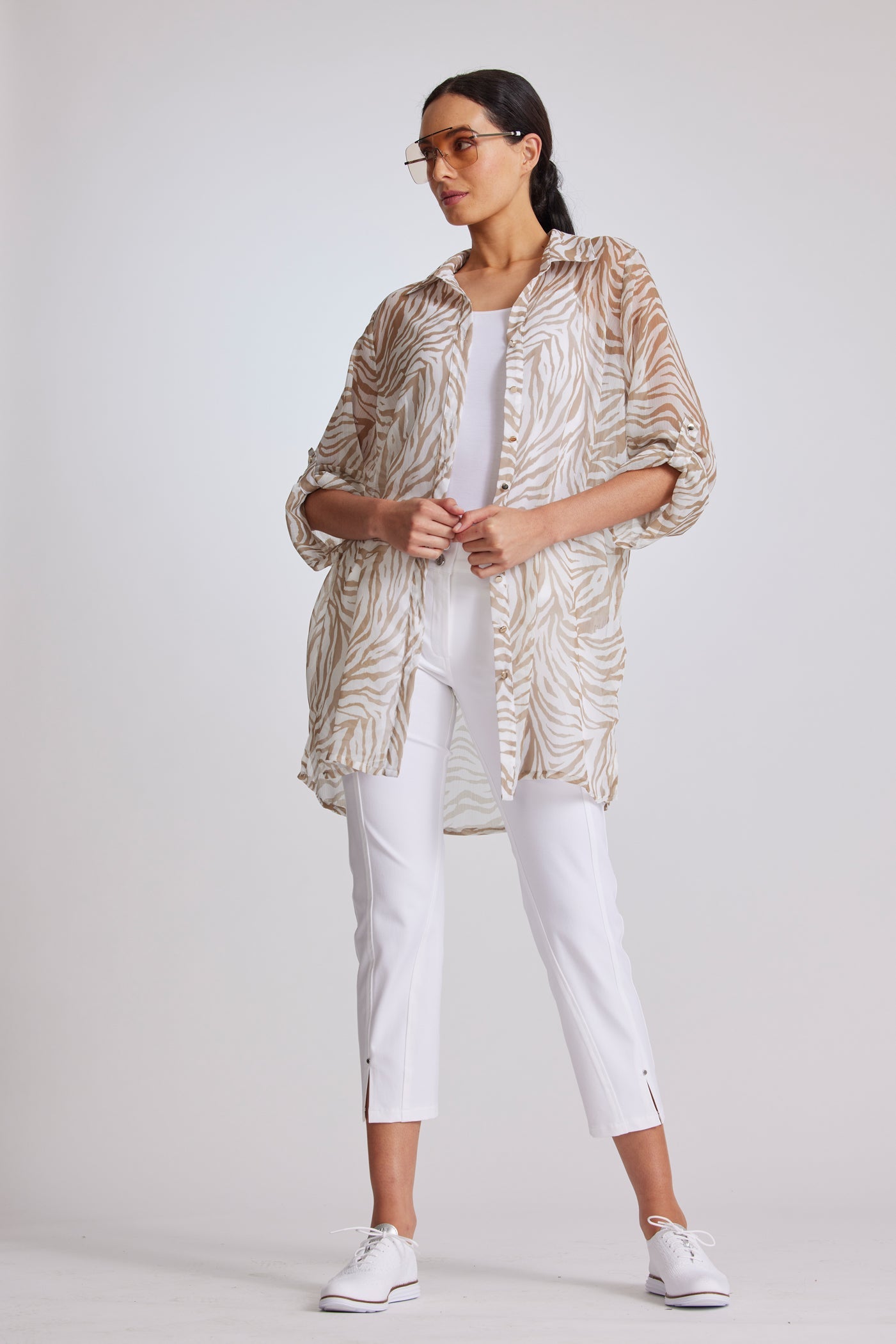 PAULA RYAN Panelled Crop Jean - White - Paula Ryan