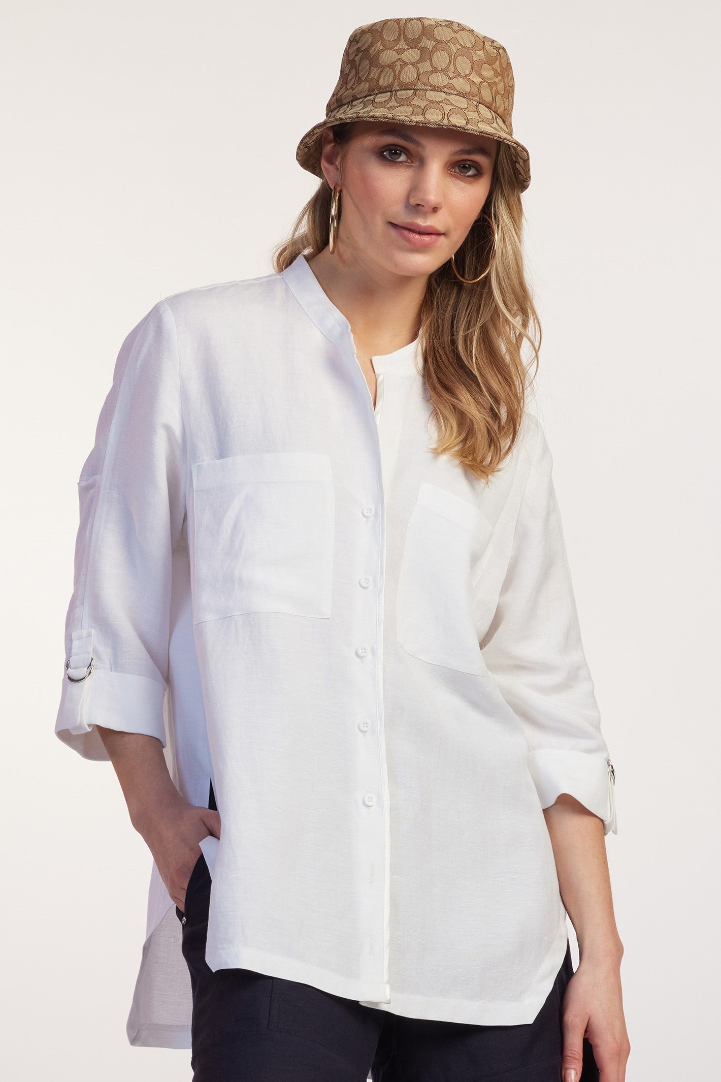 PAULA RYAN RELAXED Linen OverShirt - White - Paula Ryan