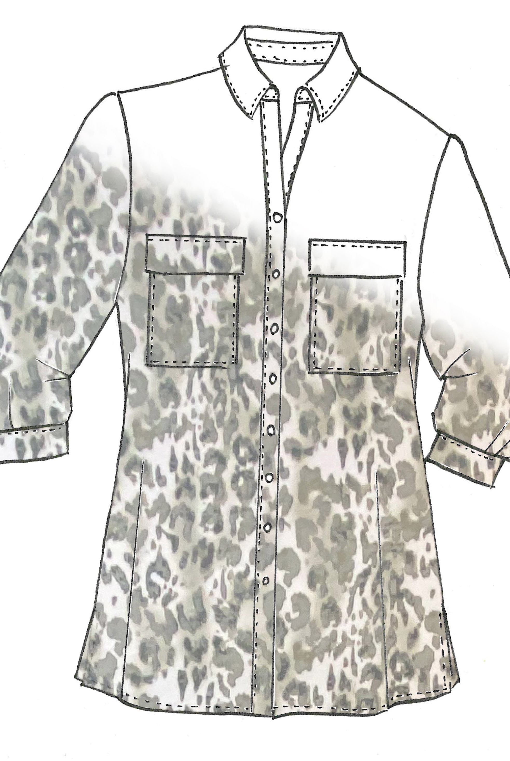 PAULA RYAN RELAXED Cheetah Silk Overshirt - Cheetah - Paula Ryan