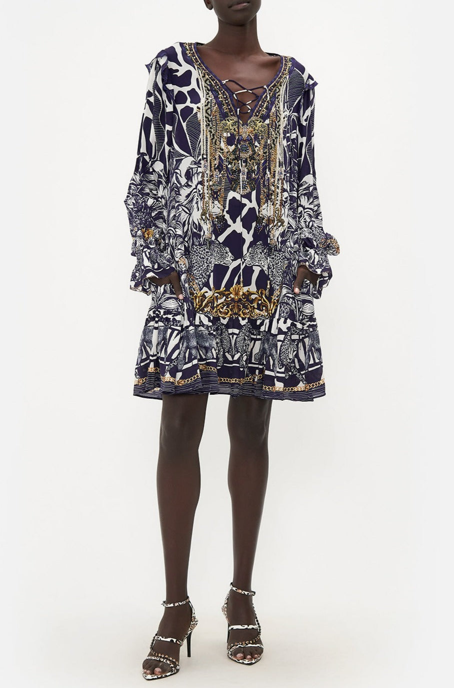 CAMILLA Ruffle Lace Up Dress - Where's Your Head At - CAMILLA - [product type] - Magpie Style