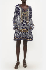 CAMILLA Ruffle Lace Up Dress - Where's Your Head At