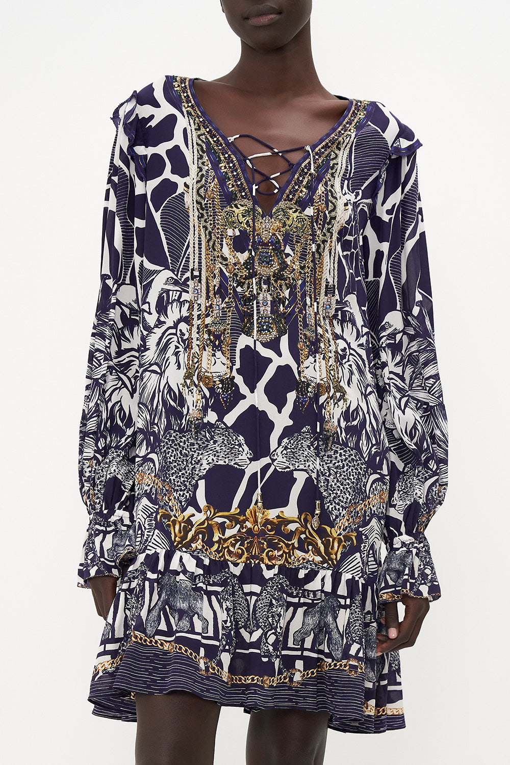 CAMILLA Ruffle Lace Up Dress - Where's Your Head At - CAMILLA - [product type] - Magpie Style