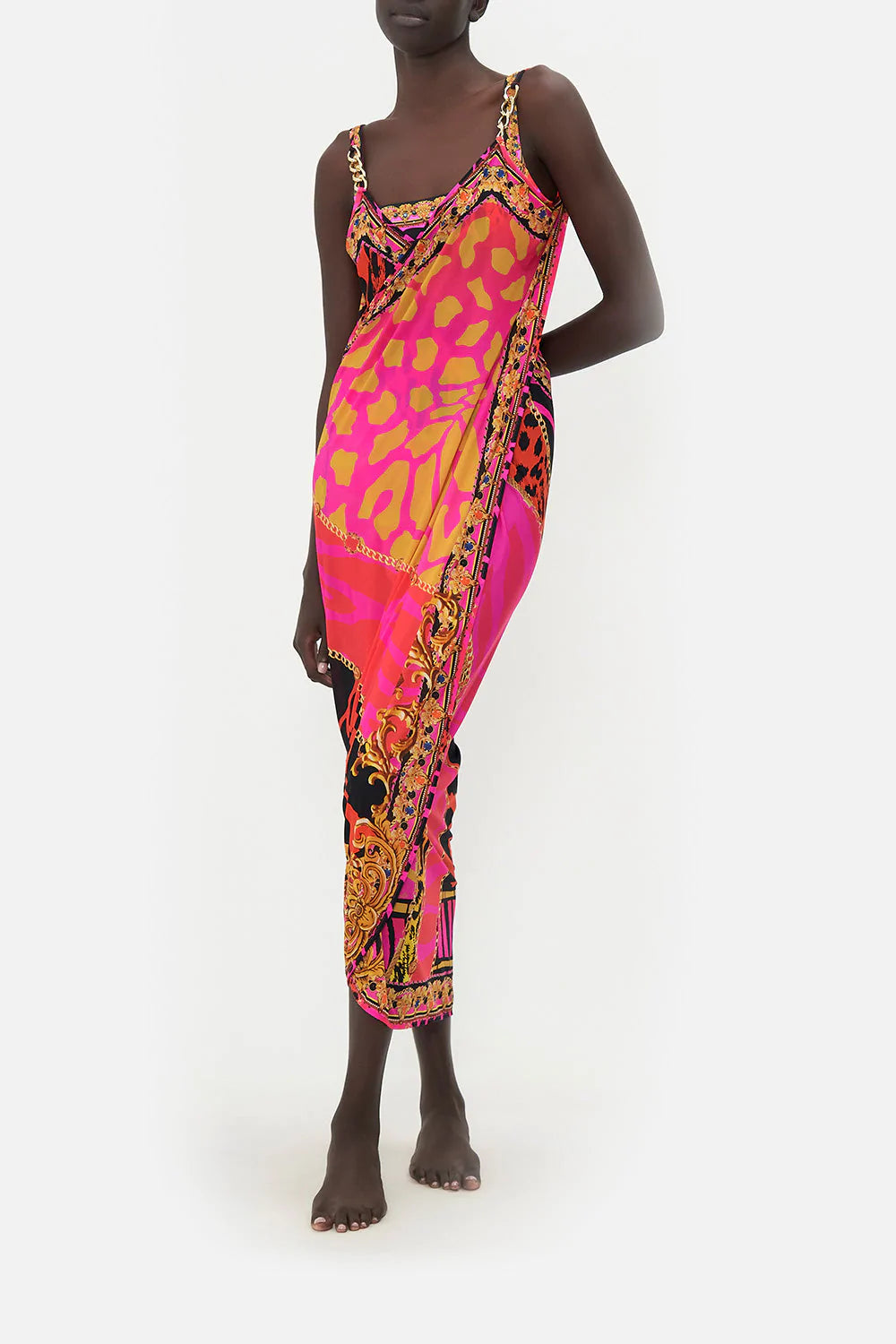 CAMILLA Sarong with Straps and Chain Detail - Always Change Your Spots - CAMILLA - [product type] - Magpie Style