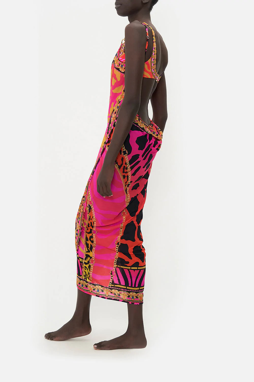 CAMILLA Sarong with Straps and Chain Detail - Always Change Your Spots - CAMILLA - [product type] - Magpie Style