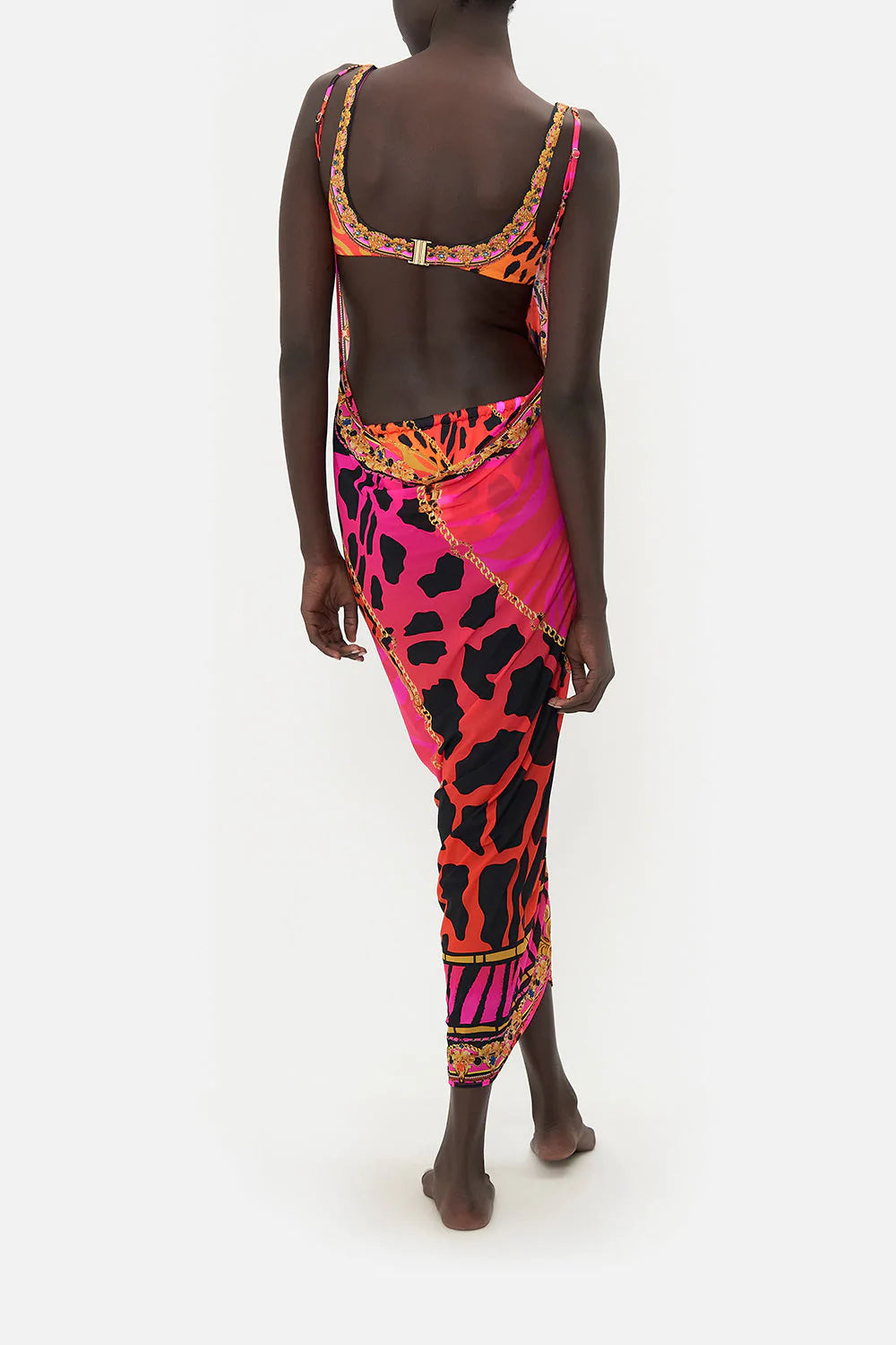 CAMILLA Sarong with Straps and Chain Detail - Always Change Your Spots - CAMILLA - [product type] - Magpie Style
