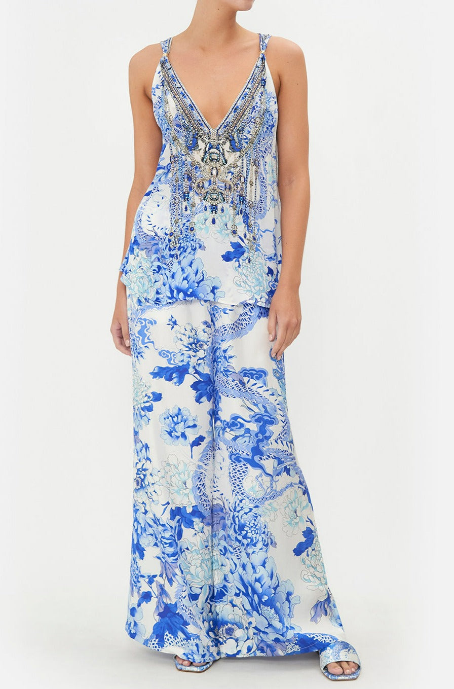 CAMILLA Tank Top with Strap Bead Detail - Heart of a Dragon - CAMILLA - [product type] - Magpie Style